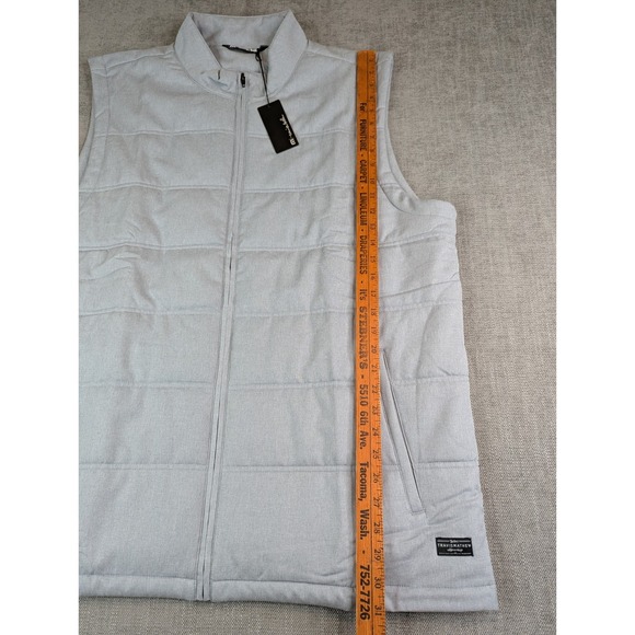 NWT Travis Mathew Vest Men XXL Heather Sleet Interlude Puffer Zip Pockets Golf - Picture 5 of 7
